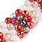 Electroplate Glass Bead Strands, Faceted, Round, Crimson, 8mm, Hole: 1.4mm, about 50~51pcs/strand, 14.33''~14.69''(36.4~37.3cm)