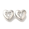 Brass Micro Pave Cubic Zirconia, Star, Oval, Heart, Hexagon, Beads, Platinum, 7x8x3.5mm, Hole: 0.9mm