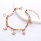 European Style Stainless Steel Multi-layered Bracelets, Charm Bracelets for Women, Butterfly, Rose Gold