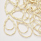 Alloy  2-Loop Link Pendants, Teardrop, Light Gold, 47.5x28.5x1.5mm, Hole: 1.4mm