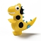 PVC Plastic Big Pendants, Dinosaur Charm, Yellow, 52x51x20.5mm, Hole: 3mm