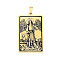 201 Stainless Steel Pendants, Laser Engraved Pattern, Tarot Card Pendants, Golden, Temperance XIV, 40x24x1mm, Hole: 8x4mm