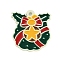 Christmas Theme Spray Painted Alloy Enamel Pendants, Christmas Wreath, 22x21x1.5mm, Hole: 1.8mm