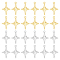 48Pcs 2 Colors Alloy Pendants, Star Charm, Platinum & Golden, 19x12mm, 24pcs/color