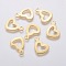 304 Stainless Steel Open Heart Charms, Hollow, Golden, 14.5x10.5x0.7mm, Hole: 1.6mm