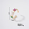 Stylish Butterfly Brass Rhinestones Open Cuff Ring for Women