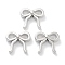 Rack Plating Alloy Pendants, Lead Free & Cadmium Free & Nickel Free, Bowknot Charms, Platinum, 13.5x15.5x4.5mm, Hole: 1.8mm