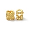 Brass Slide Charms, Flower, Real 18K Gold Plated, 6x6x5mm, Hole: 1.8mm and 2.5x3.5mm
