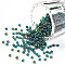 12/0 Grade A Round Glass Seed Beads, Transparent Frosted Style, AB Color Plated, Dark Cyan, 2x1.5mm, Hole: 0.8mm, about 30000pcs/bag
