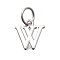 925 Sterling Silver Pendants, Letter, Letter W, 10x9.5x1mm, Hole: 4mm