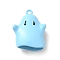 Halloween Spray Painted Alloy Pendants, with Enamel, Ghost Charm, Light Sky Blue, 22x17x8mm, Hole: 1.6mm