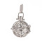 Eco-Friendly Hollow Brass Round Cage Pendants, Cadmium Free & Lead Free & Nickel Free, Platinum, 26x25.8x21mm, Hole: 9x4mm, inner: 20mm