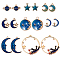 Alloy Enamel Pendants, Cosmic Series Pendant Sets, Golden, Golden, 12x16.5x2.5mm, Hole: 1mm