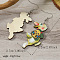 Cute Rabbit Wooden Dangle Earrings for Easter, Colorful, 72x27mm