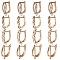 16Pcs 4 Styles Triangle & Heart & Leaf & Curb Chains Shape Brass Hoop Earring Findings with Latch Back Closure, with Horizontal Loop, Real 18K Gold Plated, 18.5~19x4.5~8.5x11.5~13.5mm, Hole: 1.2~1.4mm, Pin: 1x0.8mm, 4Pcs/style