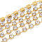 Brass Rhinestone Strass Chains, Rhinestone Cup Chains, Raw(Unplated), Nickel Free, Crystal, 2mm, about 10yards/bundle