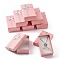 Valentines Day Wife Gifts Packages Cardboard Jewelry Set Boxes with Bowknot and Sponge Inside, for Necklaces and Pendants, Rectangle, Pink, 80x50x25mm