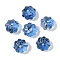 Transparent Spray Paint Glass Beads, Flower, Blue, 11.5x8.5mm, Hole: 1.2mm