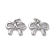 Brass Charms, Bowknot Charms, Cadmium Free & Nickel Free & Lead Free, Platinum, 9.5x11.5x2.5mm, Hole: 2mm