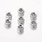 Brass Cubic Zirconia Beads, Rondelle, Platinum, 6x4mm, Hole: 3mm