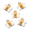 Resin Pendants, with Platinum Iron Peg Bail, Bee, Gold, 23x24x8.5mm, Hole: 2mm