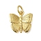 Rack Plating Brass Charms, Long-Lasting Plated, Lead Free & Cadmium Free, Butterfly Charms, with Jump Ring, Real 18K Gold Plated, 13x13x2mm, Hole: 3mm