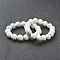Natural Howlite Beaded Stretch Bracelets, Round, Beads: 8~8.5mm, Inner Diameter: 2-1/8 inch(5.5cm)