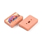 Retro Opaque Resin Cabochons, Music Cassette Tape, Sandy Brown, Beach Theme Pattern, 15x24x5mm