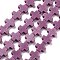 Synthetic Coral Beads Strands, Dyed, Cross, Orchid, 7.5~8.5x8~9x3~3.5mm, Hole: 1mm, about 40pcs/strand, 12.5 inch~12.7 inch(31.8~32.3cm)