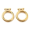 PVD Vacuum Plating 304 Stainless Steel Pendants, Ring Charms, Golden, 29.5x25x4mm, Hole: 2.3x3.5mm