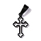 304 Stainless Steel Pendants, Hollow, Cross, Electrophoresis Black, 19.5x12x1.2mm, Hole: 3.5x7mm