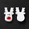 Christmas Opaque Resin Cabochons, Deer, White, 22.5x15x5.5mm