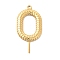 Ion Plating(IP) 304 Stainless Steel Pendants, Oval Charm, Real 18K Gold Plated, 42x20.5x2mm, Hole: 1.8mm