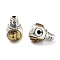 Brass 3-Hole Guru Beads, T-Drilled Beads, Gourd with Ohm/Aum, Cadmium Free & Nickel Free & Lead Free, Antique Silver & Antique Golden, 17x10.5x7.5mm, Hole: 2mm