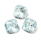Glass Rhinestone Cabochons, Pointed Back & Back Plated, Faceted, Square, Light Azore, 6x6x3.5mm