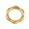 Ion Plating(IP) 304 Stainless Steel Linking Ring, Flower Link, Real 18K Gold Plated, 13.5x12.5x2mm
