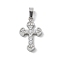 Ion Plating(IP) 304 Stainless Steel Micro Pave Cubic Zirconia Pendants, Cross Charms, Stainless Steel Color, 17.5x11x2.3mm, Hole: 4x2.5mm