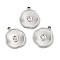 304 Stainless Steel Pendants, with Crystal Rhinestone, Twist Flat Round Charms, Stainless Steel Color, 22x19.5x3mm, Hole: 2.5mm