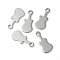 Tarnish Resistant 201 Stainless Steel Charms, Guitar, Stamping Blank Tag, Stainless Steel Color, 14x6x0.7mm, Hole: 1.4mm
