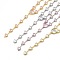 Cubic Zirconia Heart Link Chain Lariat Necklace, Rack Plating Brass Jewelry for Women, Cadmium Free & Lead Free, Mixed Color, 18.90 inch(48cm)