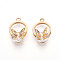 Brass Micro Pave Cubic Zirconia Pendants, Cadmium Free & Nickel Free & Lead Free, Butterfly, Real 18K Gold Plated, 18x12x8~9.5mm, Hole: 1.6mm