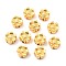 Rack Plating Alloy Beads, Cadmium Free & Lead Free, Long-Lasting Plated, Flower, Matte Gold Color, 8.5x8x5mm, Hole: 1.5mm