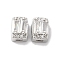 Brass Micro Pave Clear Cubic Zirconia Beads, Cadmium Free & Nickel Free & Lead Free, Rectangle, Platinum, 7x5x4.5mm, Hole: 1x2mm