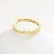 Adjustable Brass Micro Pave Clear Cubic Zirconia Finger Rings for Women, Letter, Golden, Letter V, Inner Diameter: 16~19mm