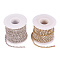 BENECREAT 2 Rolls 10 Yard 3mm Crystal Rhinestone Close Chain Clear Trimming Claw Chain Sewing Craft about 2330pcs Rhinestones - Crystal (Silver & Gold Bottom)