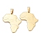 304 Stainless Steel Pendants, Africa Map, Golden, 30x25x1.5mm, Hole: 3.5x5.5mm
