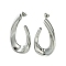Brass Stud Earrings, Teardrop, Platinum, 42x23mm