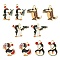 10Pcs 5 Styles Light Gold Plated Alloy Enamel Pendants, Penguin/Phocidae Charm, Mixed Color, 21~25x1~25x1~1.5mm, Hole: 1.6~1.8mm, 2pcs/style