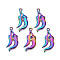 Rack Plating Rainbow Color Alloy Pendants, Cadmium Free & Nickel Free & Lead Free, Hot Pepper, 31x15x2mm, Hole: 1.6mm