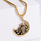 Retro Punk Style Stainless Steel Gym Dumbbell Muscle Man Moon Pendant Necklaces for Men, Golden